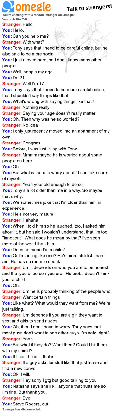 Omegle chat log